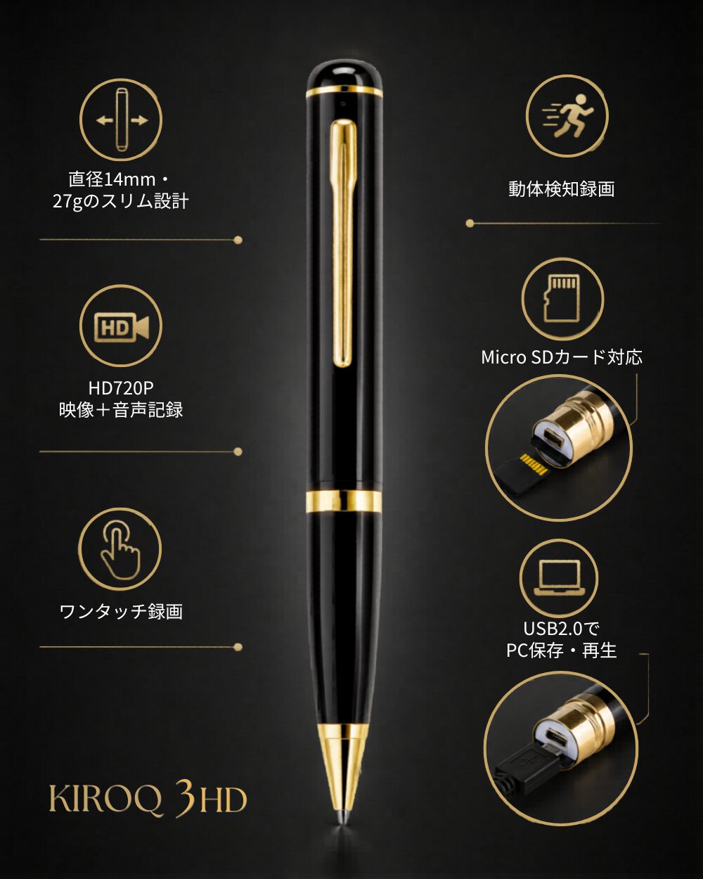 KIROQ 3HDの6つの機能をまとめた一覧画像